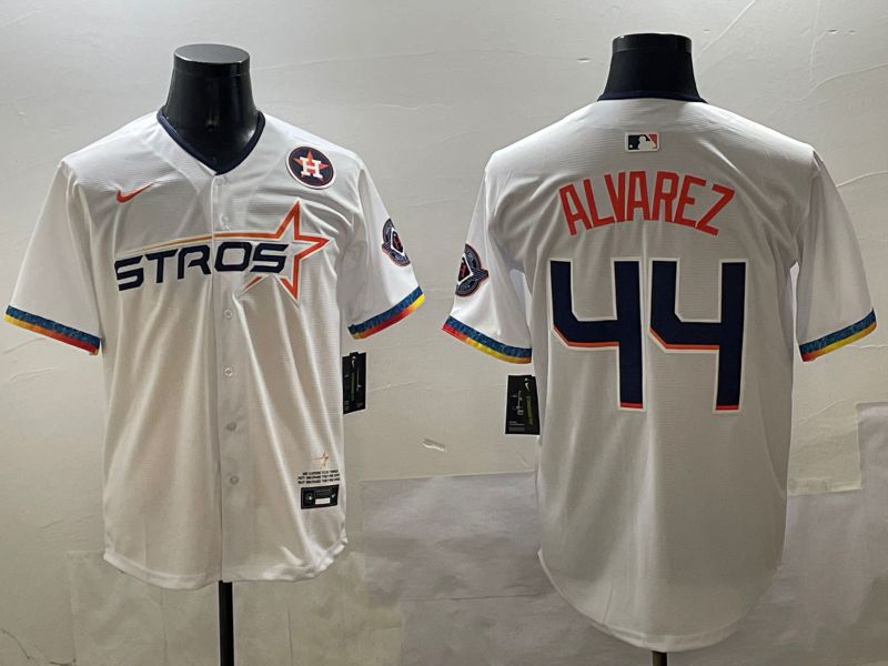 Men Houston Astros #44 Alvarez White Fourth generation Joint Name 2025 Nike MLB Jersey style 5->houston astros->MLB Jersey